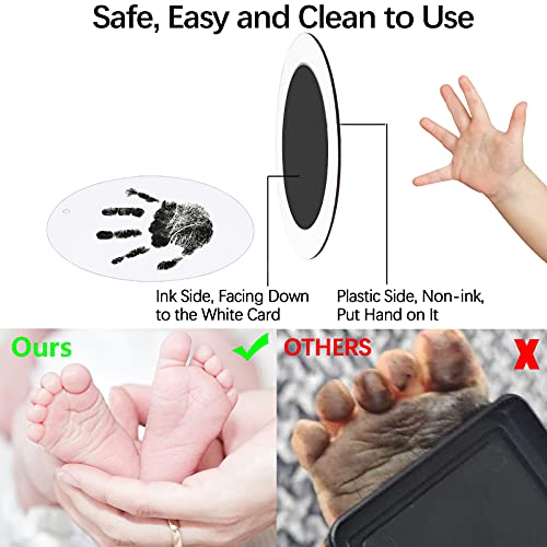 Nabance JLABF8USN1 Ink Pad For Baby Hand And Footprints, 2Pcs Clean Touch Ink Pads With 6 Imprint Cards, Dog Paw Print Kit, Doesn’T Touch Skin, Inkless Print Kit Safe Non-Toxic For Newborn Baby, Family Keepsake thumb #1