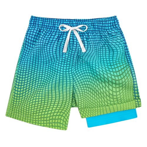 Belovecol Boys Gradient Geometric Green Swim Trunks Size 8