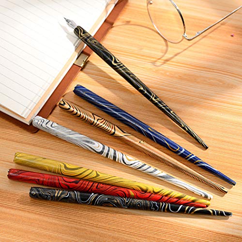 Sipliv Professional Manga Gothic Pen Dip Pen Calligraphy Drawing Pen Kit, 7 Pen Holders Handles, 12 Nibs (7 Fountain Pen Nib, 5 Flat Nib) - 7 Pcs C #TOP1