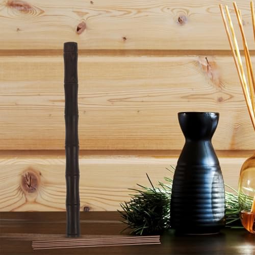 Uldigi K03ZZHD9U41833TUS3Q88H Bamboo Agarwood Incense Tube Tea Containers Wood Bracket Cone Incense Burner Incense Storage Tool Tea Leaf Container Incense Sticks Simulation Bamboo Joint Incense Container Brown thumb #4