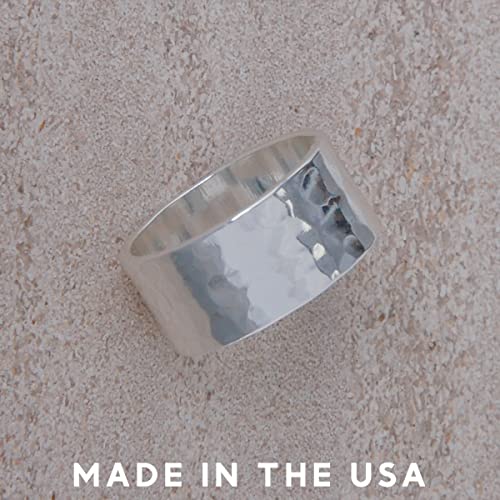 18K Gold or 925 Sterling Silver Plated Wide Ring - Hypoallergenic Simple Chunky Band Rings for Women, Made in the USA3