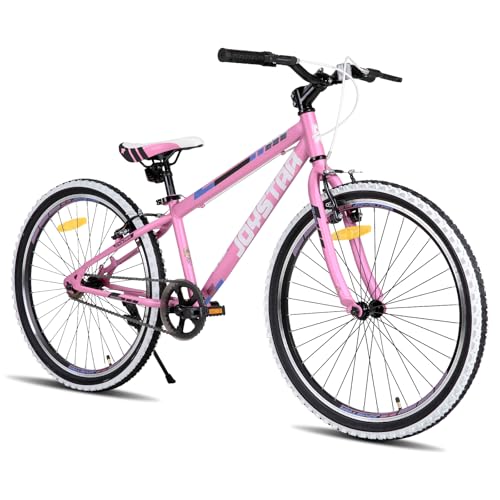 JOYSTAR Lubbock 24 Zoll Kinderfahrrad für Jungen & Mädchen im Alter von 9-13 Jahren Hardtail Mountainbike für Kinder mit 1-Gang, rosa