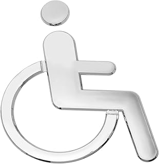 LUOZZY Placa de vaso sanitário com deficiência para cadeira de rodas Placa de banheiro público Placas de banheiro WC Adesivos de parede Decalques Placas de porta de vaso sanitário para pessoas com deficiência