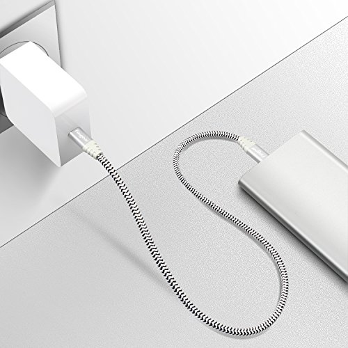 Fasgear Usb C To Micro Usb Cable 30Cm Nylon Braided Type C To Micro Usb Cord Compatible With Galaxy S7/S6, Htc One/10 And More (Gray, 1Ft) #TOP6