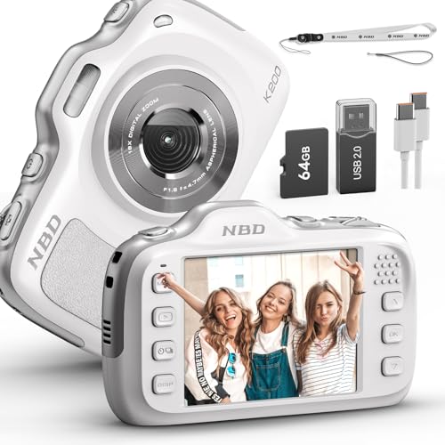 Fotocamera digitale, 64 MP, 4K, per vlogging, con scheda da