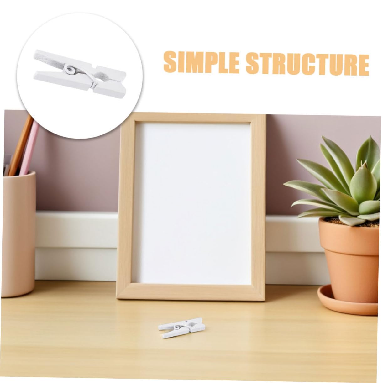 400piezas Carpeta de Fotos de Madera de Clips Pequeños de Madera Pinzas de Ropa para Manualidades Clips para Fotos para Exhibición la Pared Reutilizables para Tarjetas Imágenes