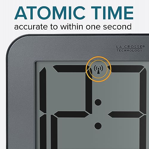 Horloge numérique atomique argentée à grands chiffres avec support de table - 5
