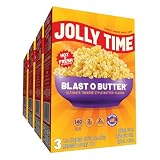Jolly Time Blast O Butter, Ultimate Movie Theater Butter Microwave Popcorn, 3.2oz Sharing Bag, 3 Bags Per Carton (Blast O Butter, 3.2 Ounce (Pack of 12))