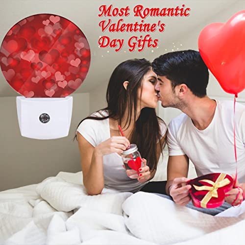Image of EKOBLA Red Heart Night Light, Romantic Love Valentine Theme Night Lights Plug Into Wall with Auto Sensor for Home Decor