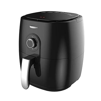 Air Fryer 5.0L/4.8 Quart Oven Oilless Cooker Hot Air Fryers Non-Stick Basket 1350W for Crisps Chicken Dehydrates Black-Layfoo