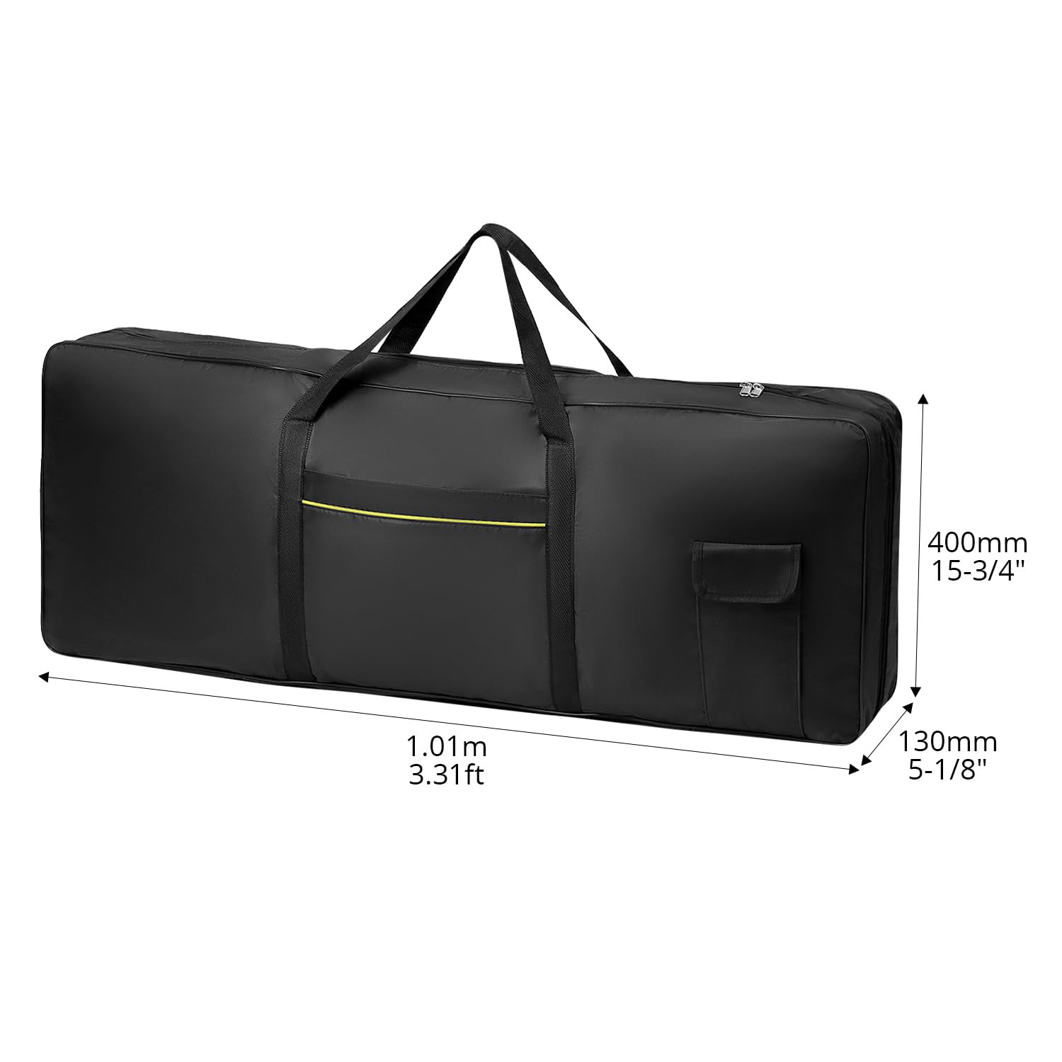 QWORK® Housse pour clavier 61 touches, 600D Oxford 102 x 42 x 15 cm sac de transport piano avec poches extérieures