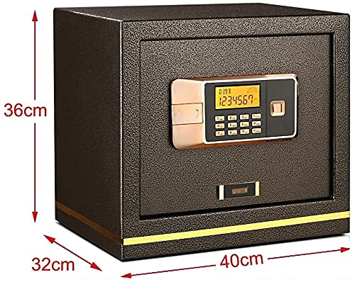 XBTGS Sicurezza digitale impermeabile ignifuga, 40 x 32 x 36 cm, grande serratura con display a LED, per casa e ufficio, doppia serratura a chiave d password per uso in contanti, ufficio domestico