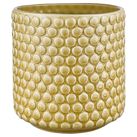 Nordring Ceramic Flower Pot Dotty - colorful Planter, Pot for plants, sukkulents Size L (15,5 cm ø) Dia 6'' H 6'', Stoneware, ivory Cover