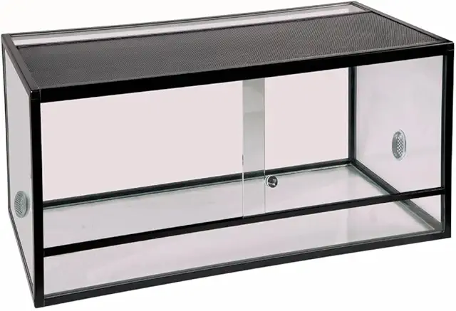 REPTILES-PLANET. COM PROFESSIONAL REPTILES PRODUCTS Terrarium Elegance of Aluminium for Reptiles, 80 cm x 45 cm x 45 cm, Black