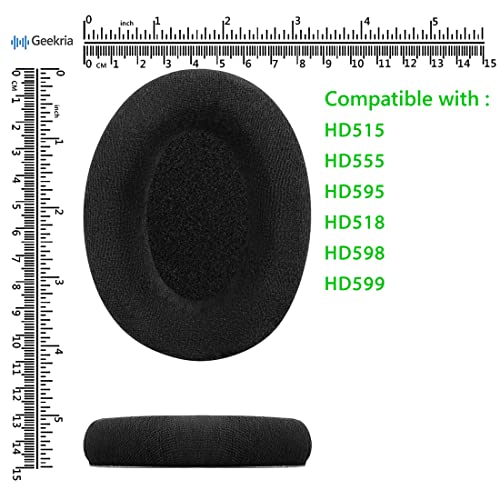 Geekria Comfort Velour Replacement Ear Pads For Sennheiser Hd598, Hd598Se, Hd598Cs Hd599 Headphones Earpads, Headset Ear Cushion Repair Parts (Black) #TOP5