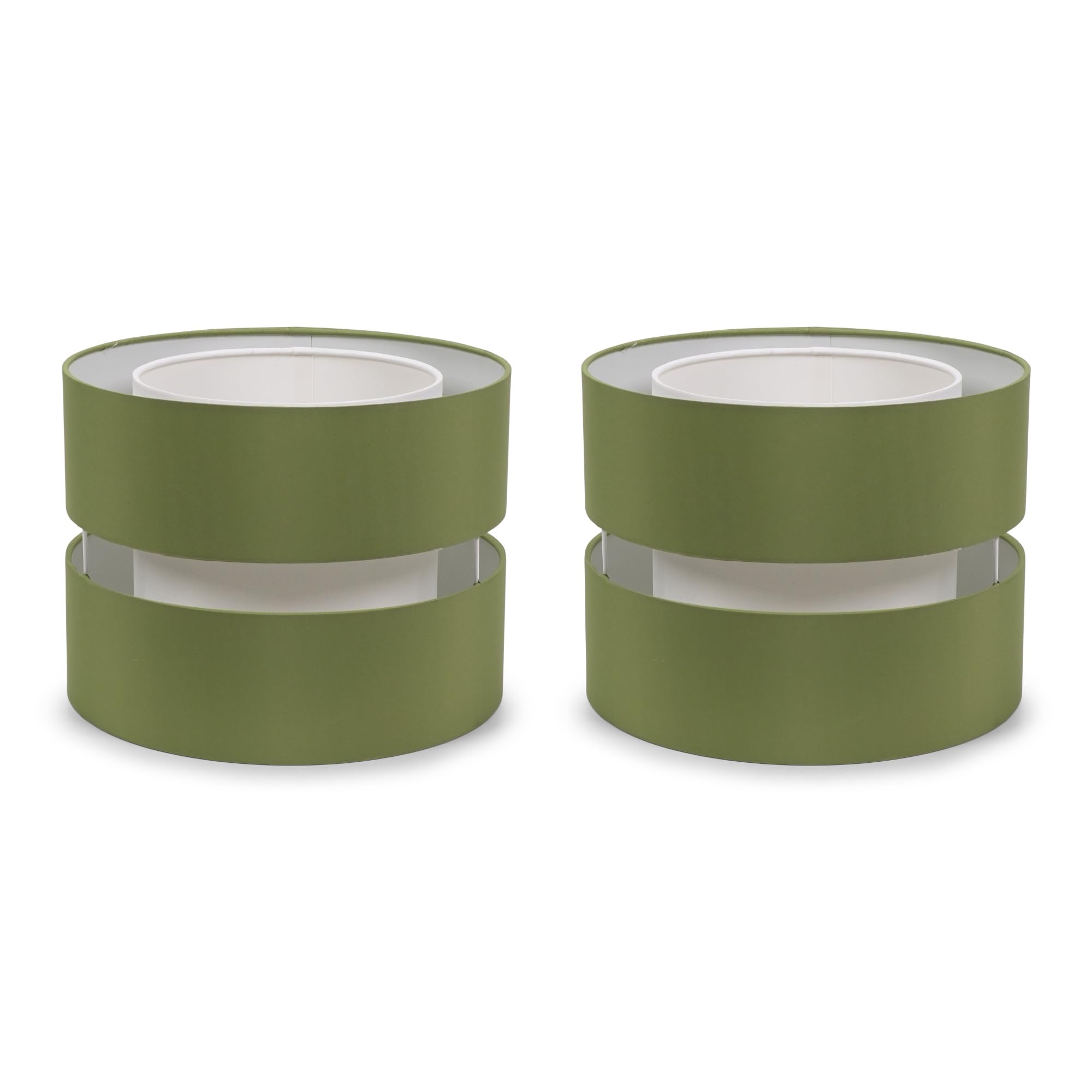ValueLights Sophia 2 Tier Olive Small Ceiling Light Shade - 2 Pack
