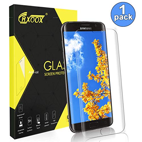 CRXOOX Cristal Templado para Samsung Galaxy S7 Edge Vidrio Templado, Fácil Instalación Anti-rasguños Alta Dureza HD Clear Protector de Pantalla Screen Protector para Galaxy S7 Edge