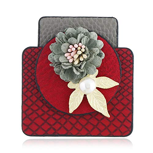 Pajarita formal Europeo y americano de las señoras de gama alta de las flores retro salvaje broche de acrílico broche de la boda del ramo de la flor de cuero de la PU Profesional collar de flores Paja Cover