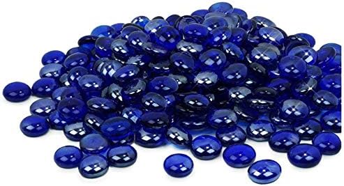 Golden Flame 10 Pound Fire Drops | 1/2 Inch Rocks | Natural Gas or Propane | Fire Pit, Table, and Fireplace | Indoor or Outdoor | Brilliant Jewel-Like Color | Cobalt Blue Reflective