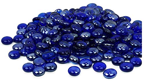Golden Flame10 Pound Fire Drops | 1/2 Inch Rocks | Natural Gas or Propane | Fire Pit, Table, and Fireplace | Indoor or Outdoor | Brilliant Jewel-Like Color | Cobalt Blue Reflective