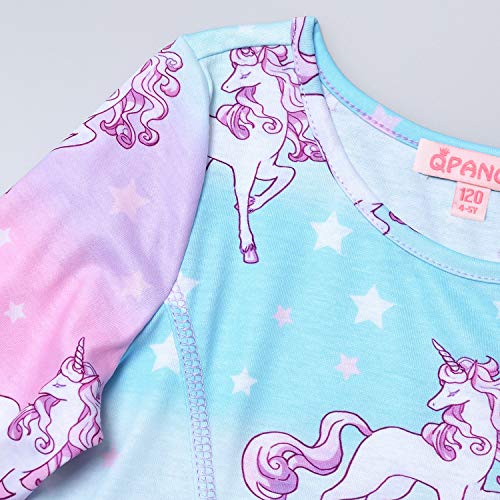 QPANCY Girls Long Sleeve Dresses Unicorn Mermaid Cat Swing Fall Winter Clothes3