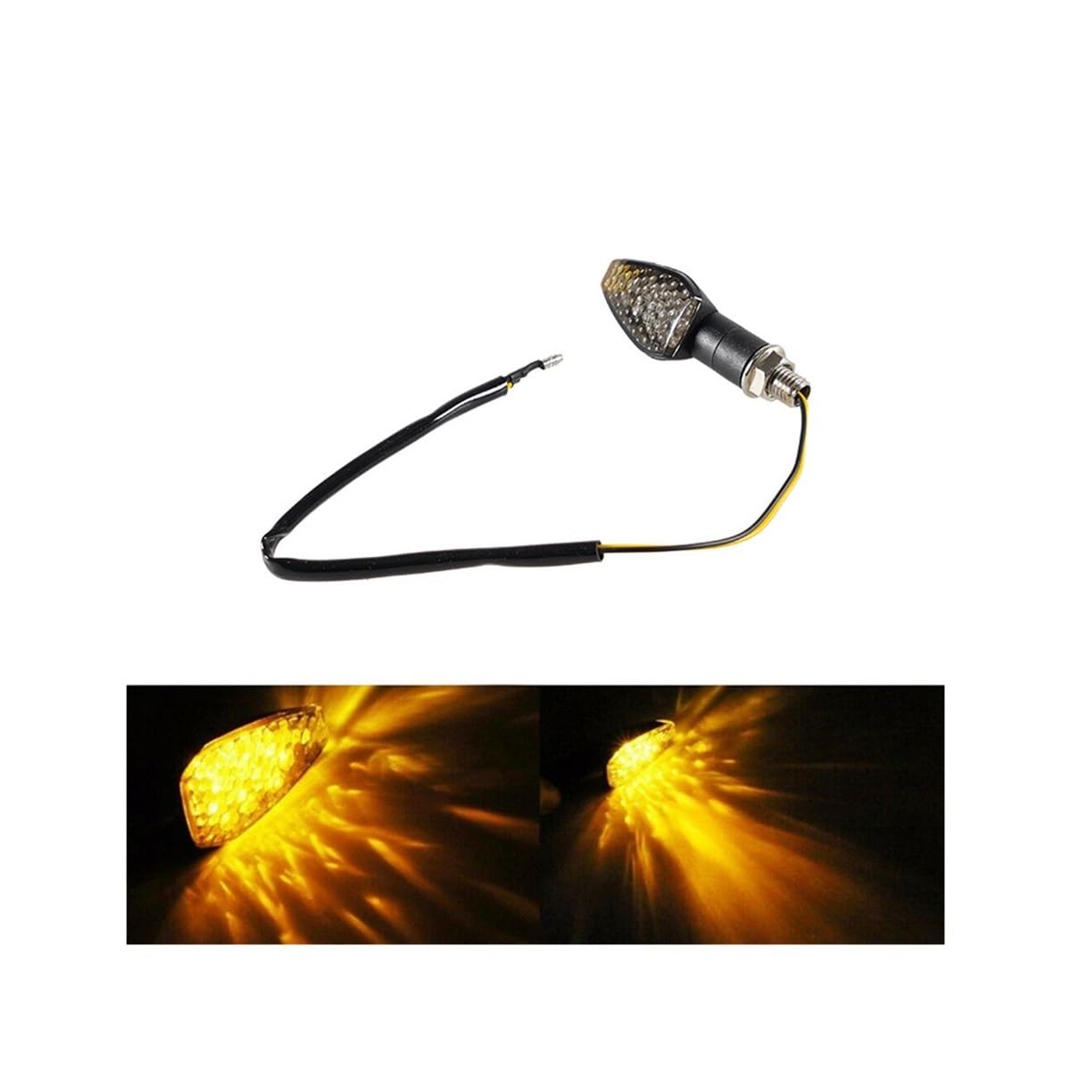 Indicateurs de Tournage de Moto Indicateurs de moto coulant clignotants 14 LED 12V moto indicateur LED clignotant lampe ambre