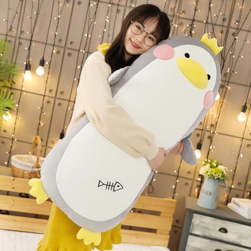 抱き枕 ペンギン ボディーピロー 高さ調整 ぬいぐるみ 洗える 妊婦 大きい 補充綿付き 授乳クッション 極眠 クッション 萌え萌え グレー 癒し系 生々しい柔らかく 面白いギフト 大きいサイズ 洗える抱き枕 100cm 人形
