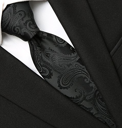Image of KissTies Mens Paisley Tie And Pocket Square Necktie Sets