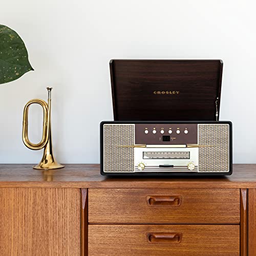Crosley Rhapsody Platine Vinyle – Tourne Disque – Tourne Disque Vinyle – Platine Vinyle Bluetooth – Platines Vinyles – Tourne Disque Vintage – Mahogany - Les Beatles, Paul McCartney, John Lennon, RIngo Starr, George Harrison Crosley Rhapsody Platine Vinyle - Tourne Disque - Tourne Disque Vinyle - Platine Vinyle Bluetooth - Platines Vinyles - Tourne Disque Vintage - Mahogany – Image 3