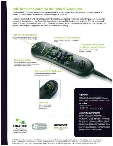 Nuance Dictaphone PowerMic II (44365) (Renewed)