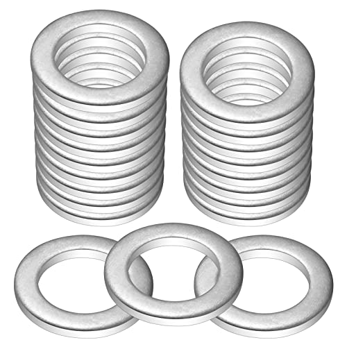 Image of 20 Pack M14 Oil Drain Plug Gaskets Crush Washers Seals Rings Compatible with Hon da Ya maha Triumph Ka wasaki Suzuki, Ideal for Oil Change, Replacement for The Part # 94109-14000