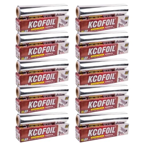 Image of Aluminium Foil Roll -1Kg | ISI Certified | 18 Micron Thickness Food-Grade Silver Foil Paper for Lunch & Tiffin | Multipurpose Kitchen Wrap for Cooking, Baking, Grilling & Food Storage | Pack of-10