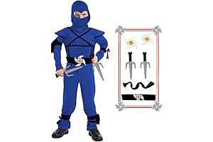 Deluxe Ninja Costume Set for Kids Muscle Ninja Costume Halloween Ninja Costumes...