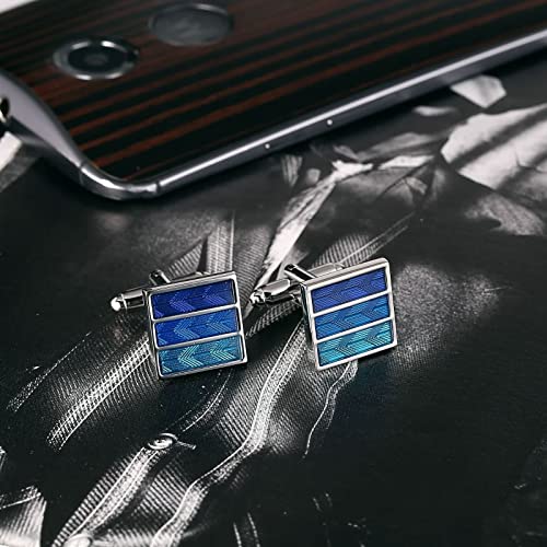 Mancuernillas cuadradas de acero inoxidable para hombre miniatura 3