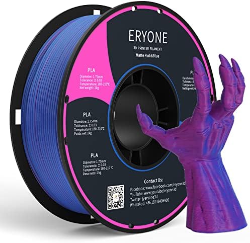 ERYONE Matte Dual-Color Filament 1.75mm, PLA Matte for 3D Printing Materials 1kg Spool (2.2lbs), Dimensional Accuracy +/- 0.03 mm Green&Purple