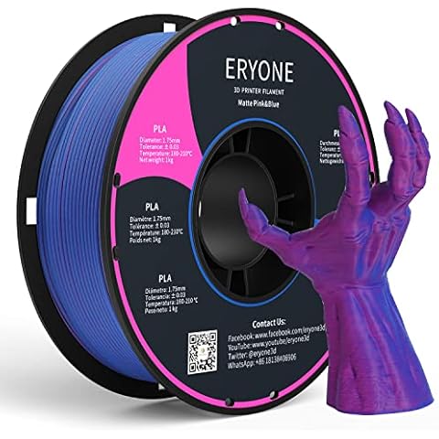 ERYONE Matte Dual-Color Filament 1.75mm, PLA Matte for 3D Printing Materials 1kg Spool (2.2lbs), Dimensional Accuracy +/- 0.03 mm Pink&Blue Cover