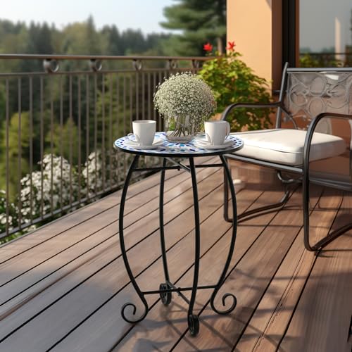 14-Outdoor-Side-Table-Scrollwork-Accent-Round-End-Table-Unique-Relief-Ceramic-Tile-Tabletop-with-Metal-Frame-Coffee-Tea-Table-Nightstand-for-Living-Room-Bedroom 14 Outdoor Side Table Scrollwork Accent Round End Table Unique Relief Ceramic Tile Tabletop with Metal Frame Coffee Tea Table Nightstand for Living Room Bedroom