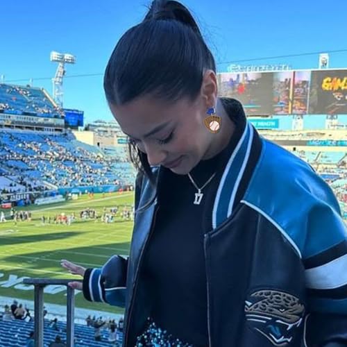 4 Pairs Baseball Earrings for Women Dangling, Acrylic Baseball Earring Baseball Mom Accessories Gifts for Women Baseball Lovers2