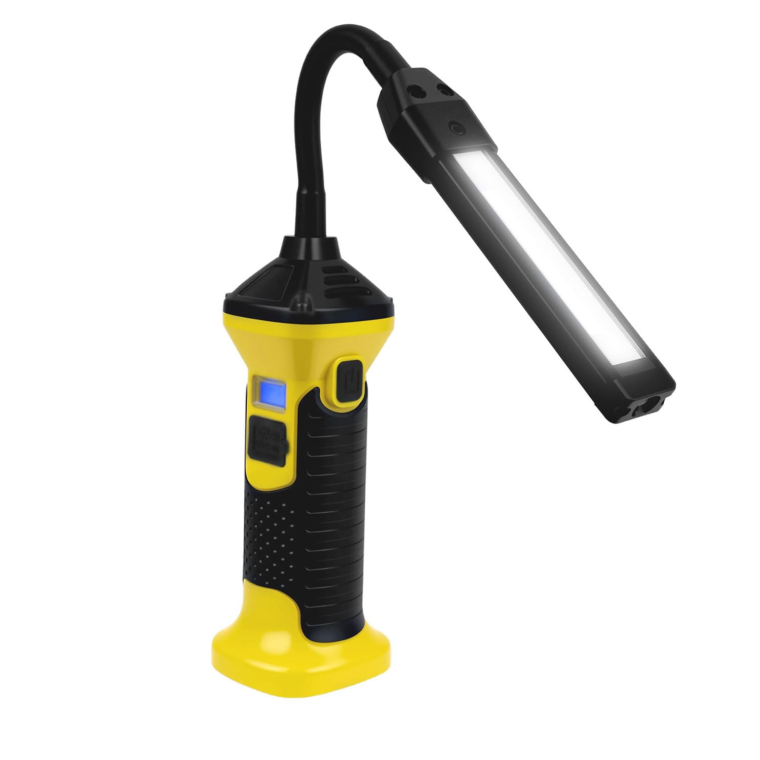 Mcbazel Rechargeable LED COB Work Light, 1100LM Flexible Inspection Lampwith Dual COB & Top Torch, 3000mAh Magnetic Base Work Light, Stepless Dimming, USB-C Power Bank for Car Repair, Garage, Camping