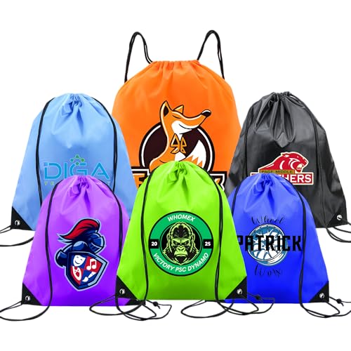 30-5000Pcs Custom Drawstring Backpacks Bulk, Drawstring String Bags Personalized with Logo/Text/Photo, Customized Bag for Gym, Camping, Beach, Outdoor Sports - Main Image