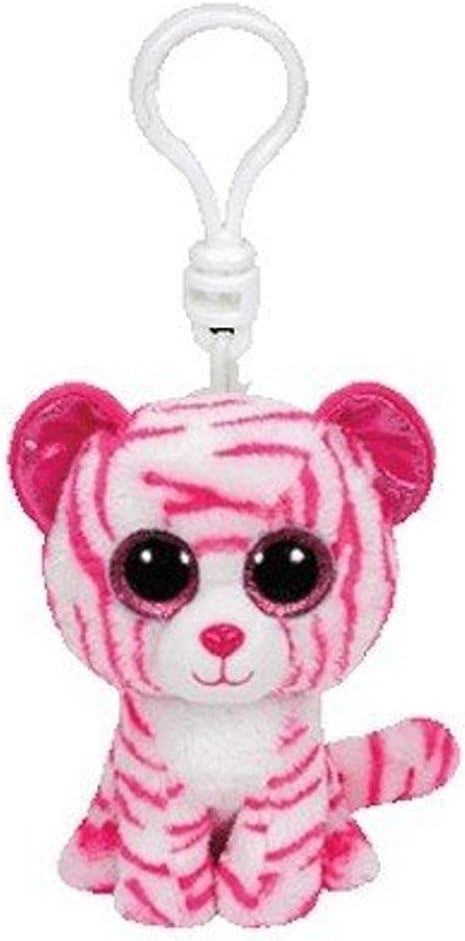 Carl etto Ty 36638 Asia Clip Beanie Boo's, Tiger Glitter Eye Glub Sliding's 8.5 cm White/Pink