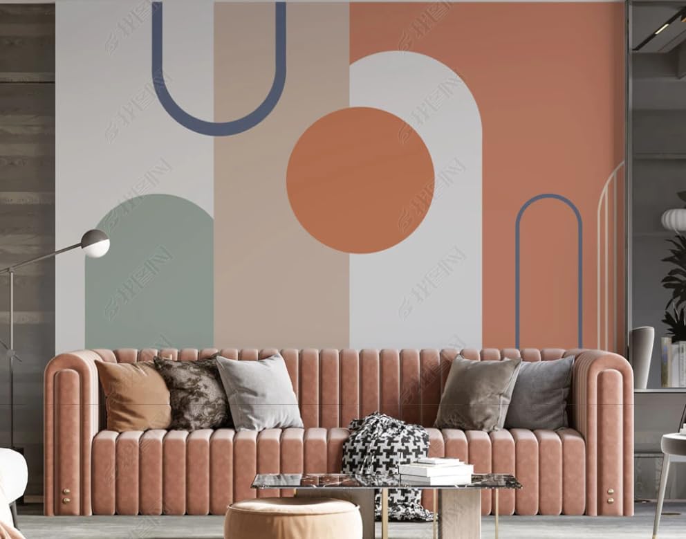 Papier peint intissé géométrie enfant pour masquer les défauts muraux poster géant