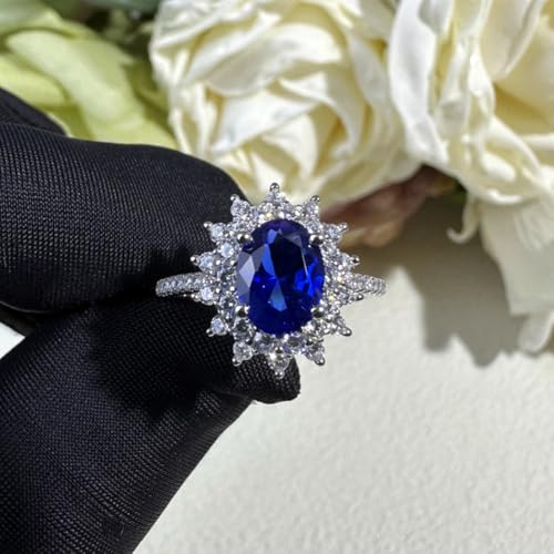 14K Gold Sapphire Ring for Women,Oval Blue Gemstone, Thoughtful Gift for Special Occasions3
