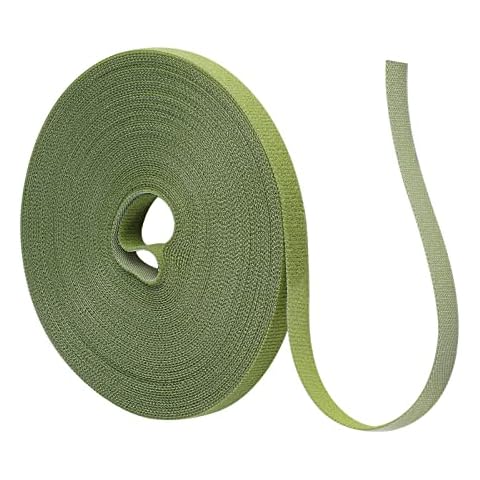 Yoosso 15m Pflanzenbinder Klett, 10mm Kabelbinder Wiederverschließbar Plant Ties Pflanzen Klettband für Pflanzen Grün Cover