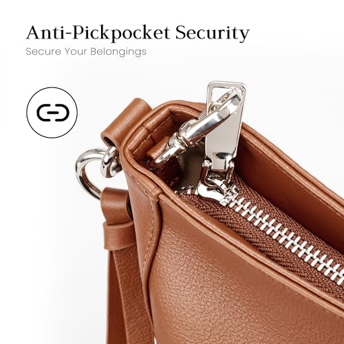Image of befen Genuine Leather Hobo Bag Purses for Women, Anti Theft Leather Purse | Crossbody Purses with Built in RFID Wallet, Hobo Crossbody Bag Shoulder Handbags