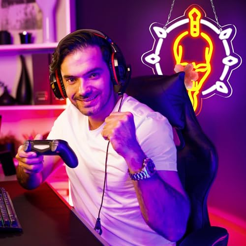Image of Game Neon Sign Necromancer for Playroom Decor,Led Lights for Man Cave Gaming Room Internet Bar or Bedroom Decoration.5V USB Powered,Easy Hanging.