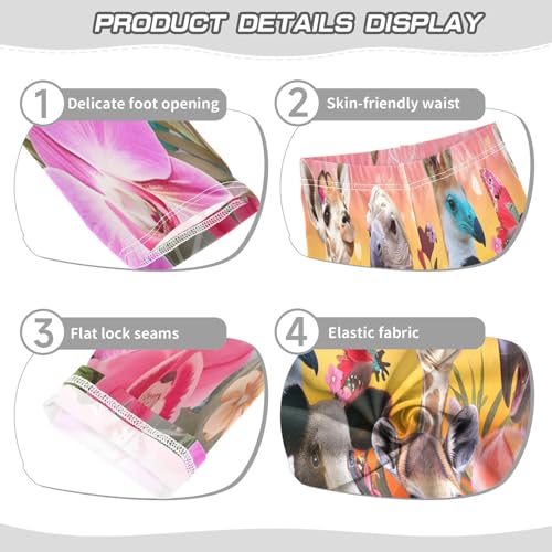 Toddler Girls Leggings Printed Yoga Pants Leggings Animals and Flower for Kids3