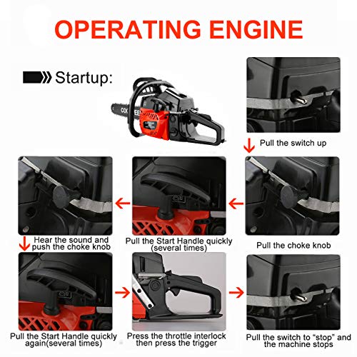 Coocheer GRYERD-974 Chainsaw, 62Cc 2 Stroke Gas Powered Chainsaw, 20-Inch 3.5 Hp And Handheld Gasoline Chain Saw With Carry Bag thumb #4