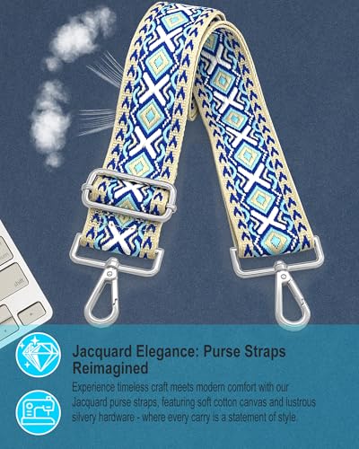 Image of Silvery Purse Straps Replacement Crossbody - Guitar Strap for Purse Crossbody
