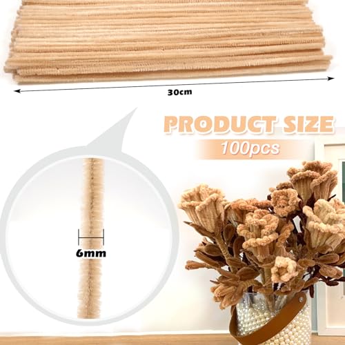 TOAOB 100pcs Fil Chenille Tiges de Fils Chenille Cure Pipes Cleaner Couleurs Assorties Cleaners Crafts Set 6mm x 300mm pour DIY Artisanat Décoration Fournitures Loisirs Creatifs - vue 2